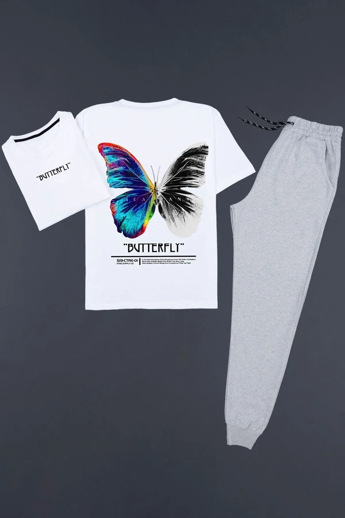 trendypassion  Unisex-Trainingsanzug-Set mit Schmetterlings-Rückendruck