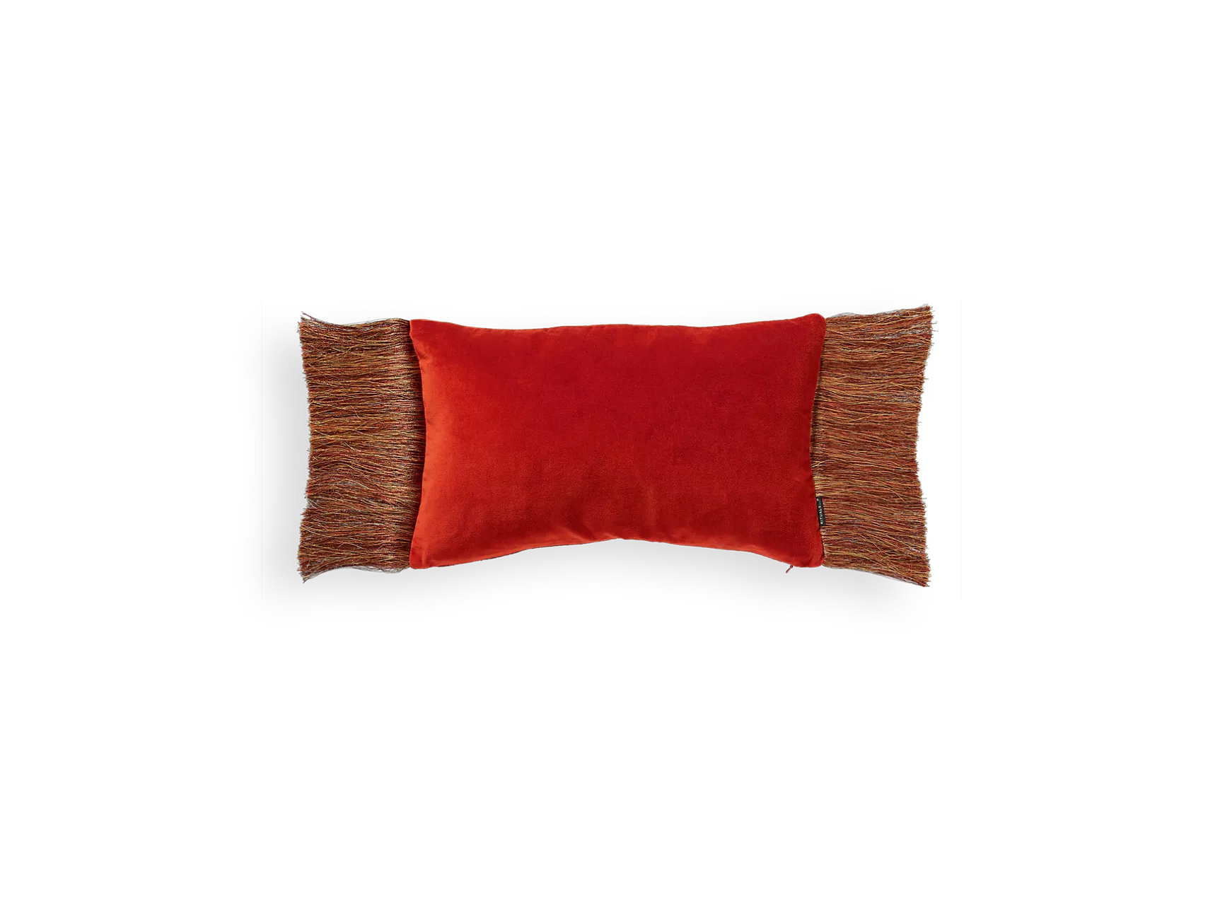 Housse de coussin en velours de coton Vellore 50x30cm Orange chaud