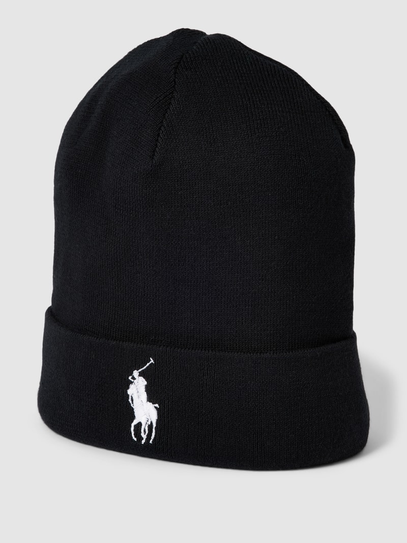 Beanie aus reiner Baumwolle in schwarz