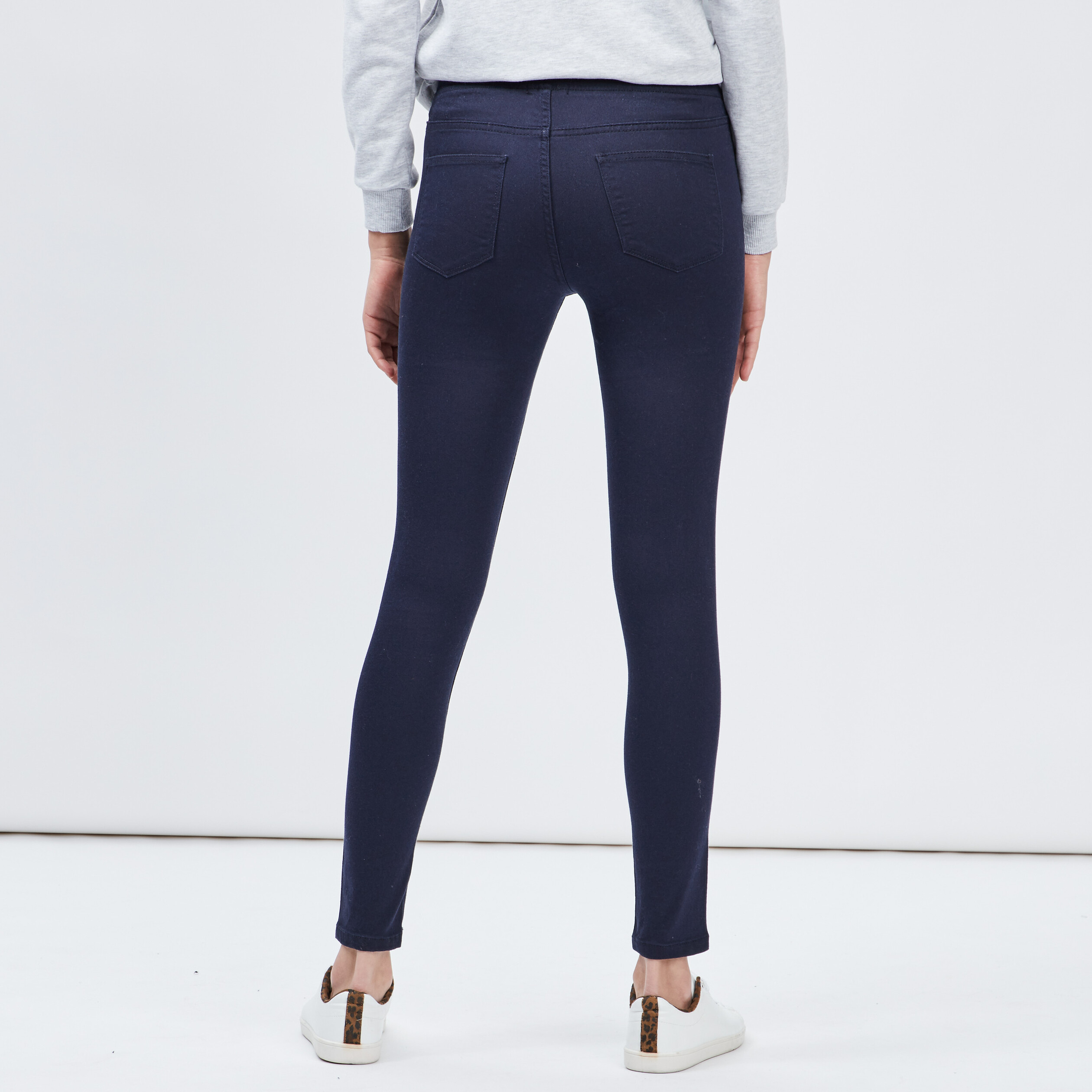 Jegging skinny taille basse bleu marine femme | La Halle