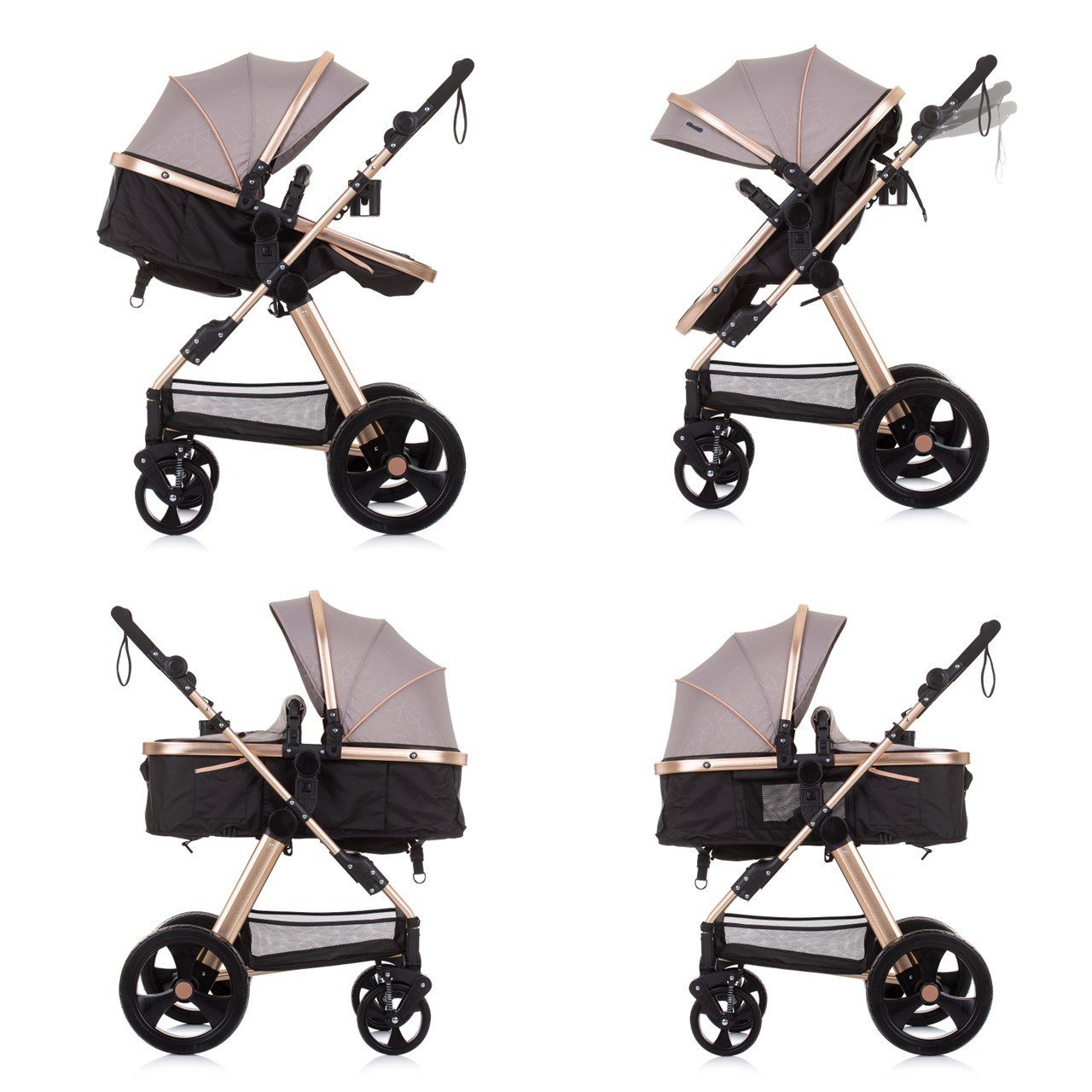 Chipolino Kombi-Kinderwagen Kombikinderwagen Havana 2 in 1, faltbar Tragetasche Sportsitz bis 22 kg