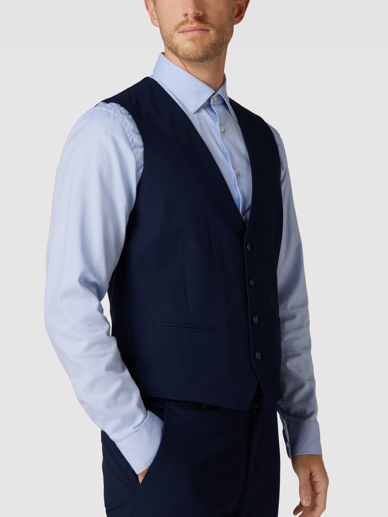 Weste mit Paspeltaschen in marineblau