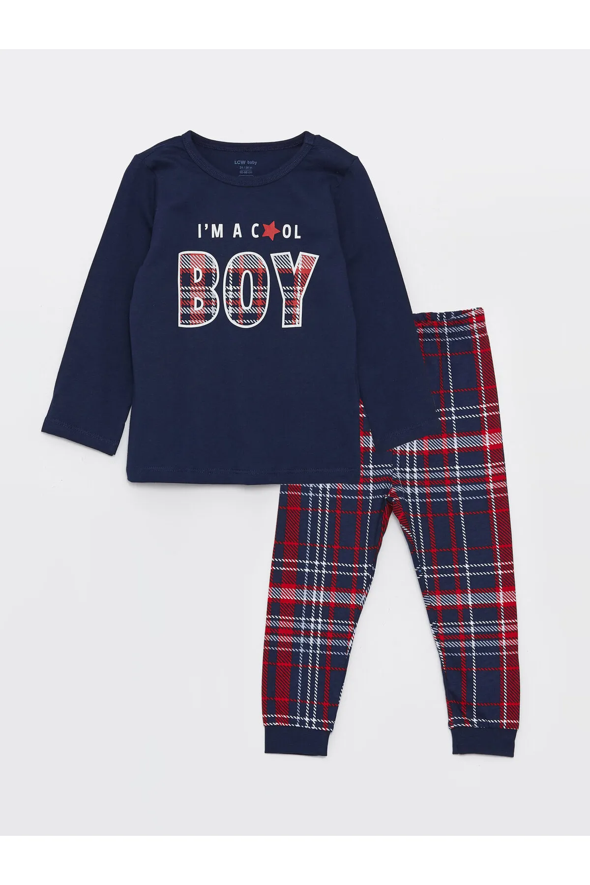 LC Waikiki  Bedrucktes Pyjama-Set für Babys mit Rundhalsausschnitt und langen Ärmeln