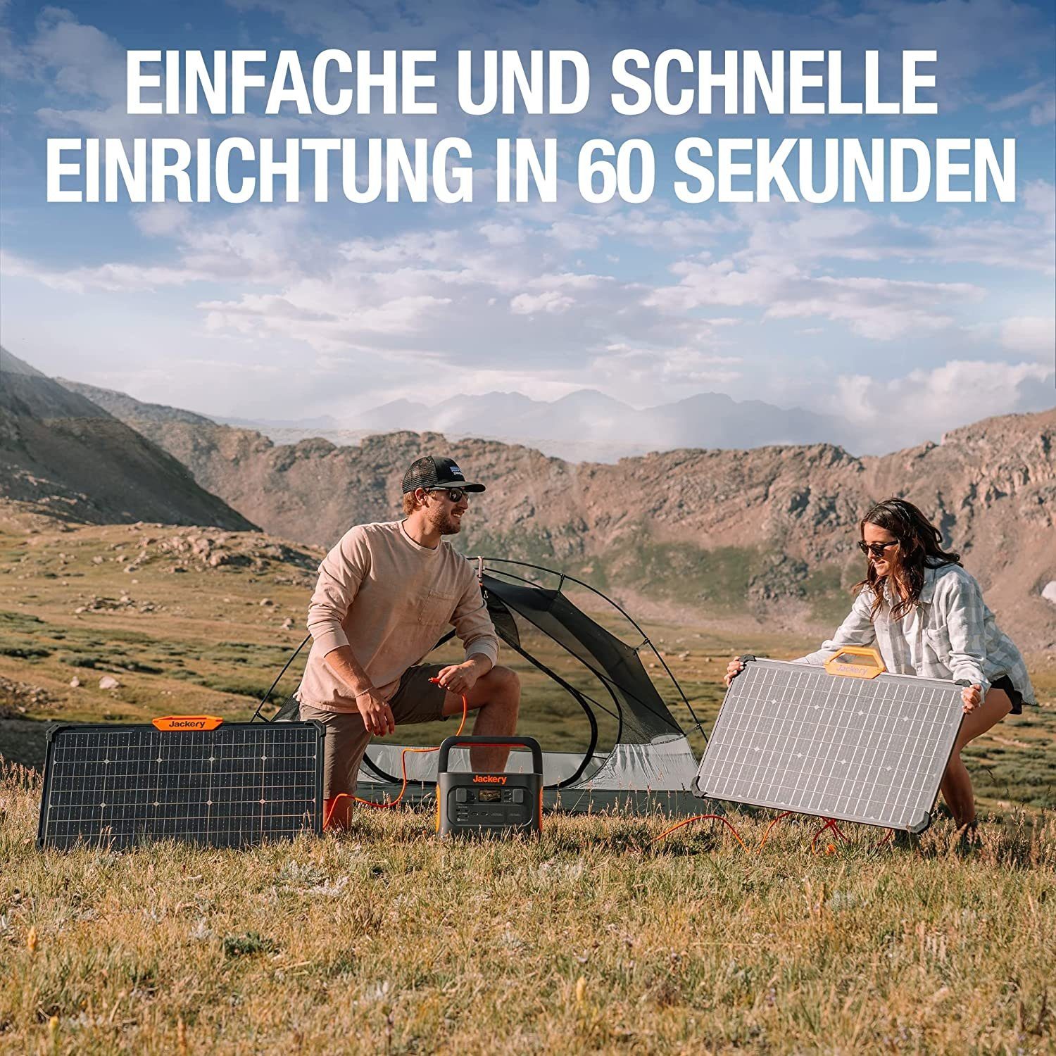 Jackery Solaranlage 80W Panel für Explorer 240, 500, 1000, 80,00 W, Monokristallines