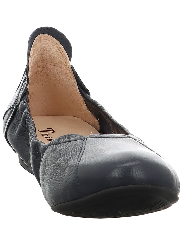 Think! Leder-Ballerinas in Dunkelblau günstig kaufen