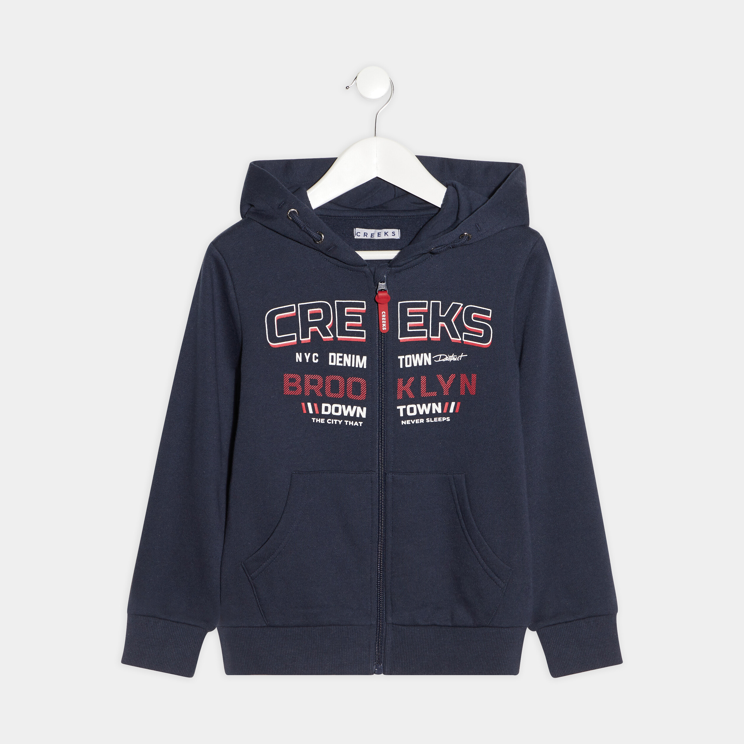 Sweat zippé à capuche Creeks bleu marine garçon | La Halle