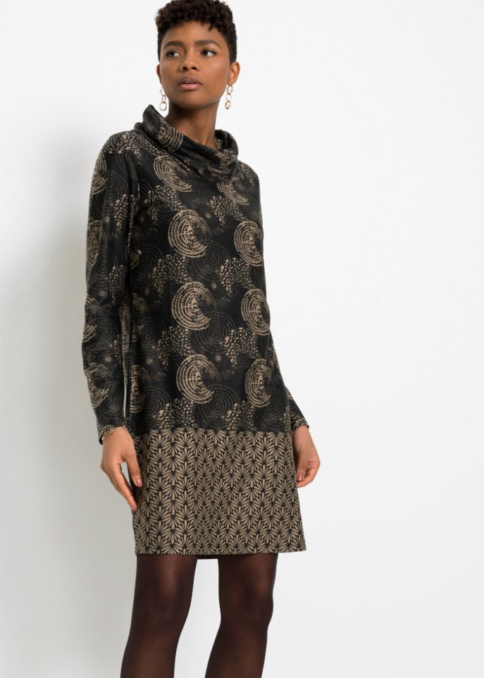 Shirtkleid mit Wasserfallausschnitt