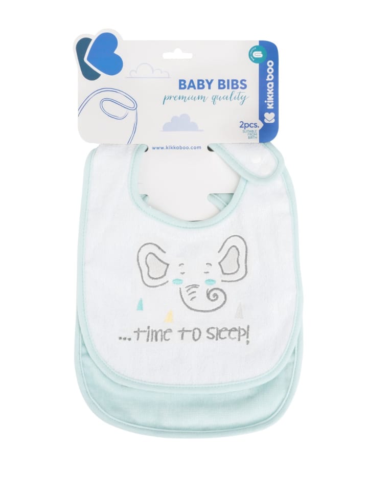 Kikkaboo Babylatz Frottee 2-teilig in grün günstig kaufen onesize
