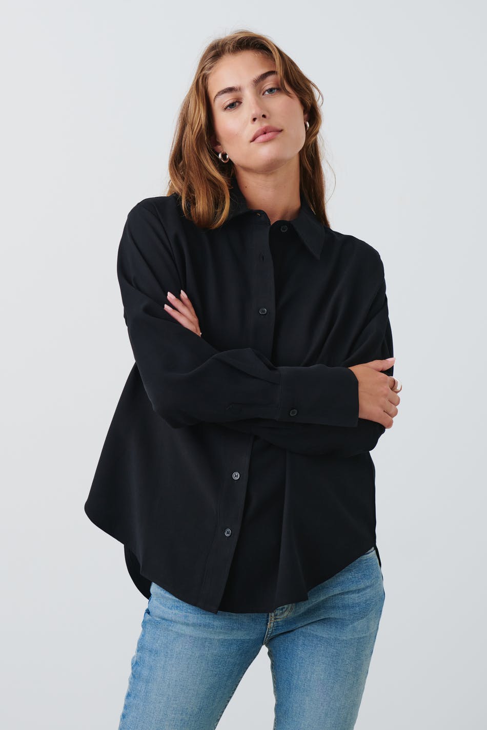 Relaxed viscose shirt