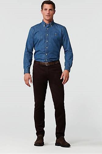 MEYER Chino-Hose Super-Stretch Check Pattern Chino