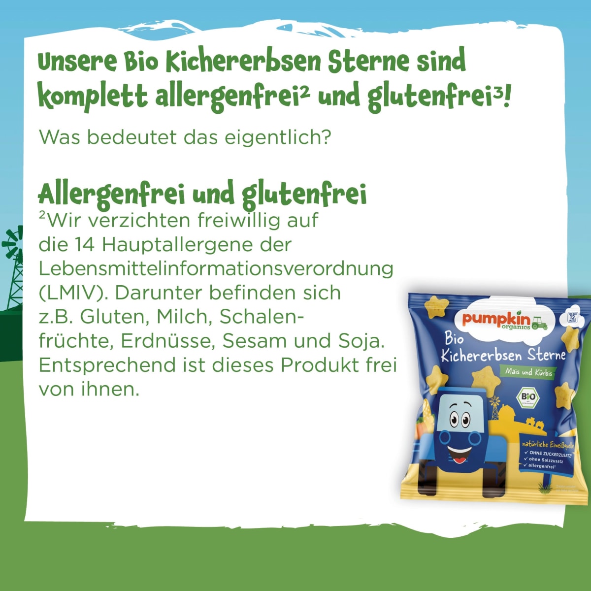 Kindersnack Kichererbsen Sterne mit Mais & Kürbis, ab 12. Monaten, 20 g