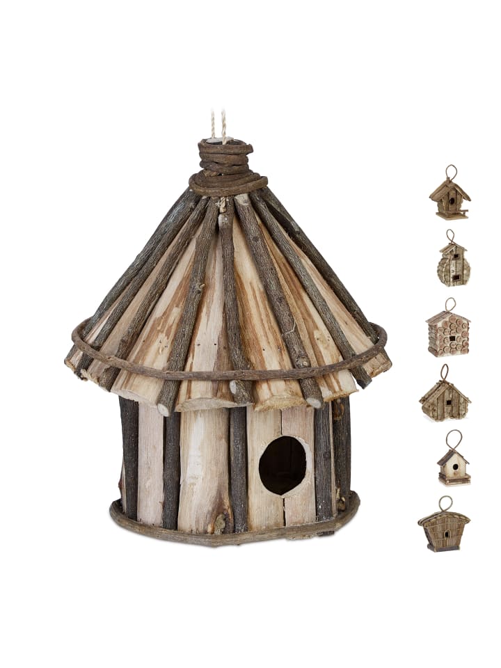 relaxdays Vogelhaus Nistkasten in Natur günstig kaufen onesize