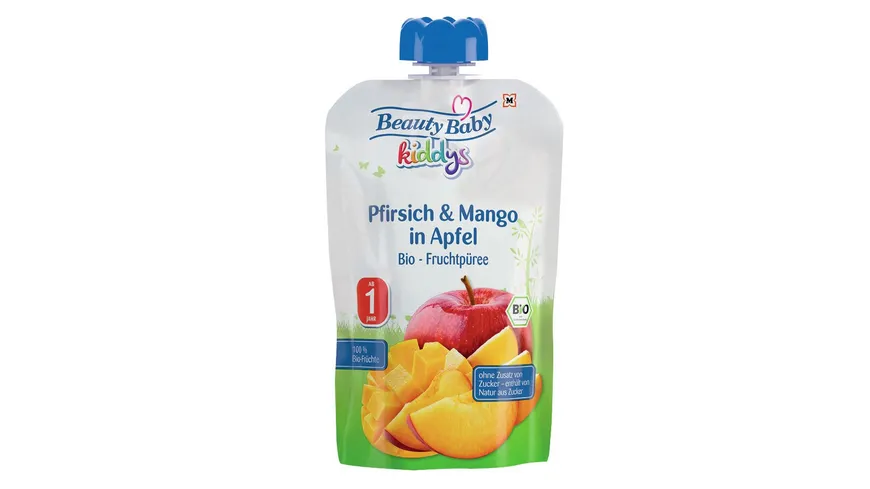 Beauty Baby Kiddys Bio Quetschie Pfirsich & Mango in Apfel 100 g