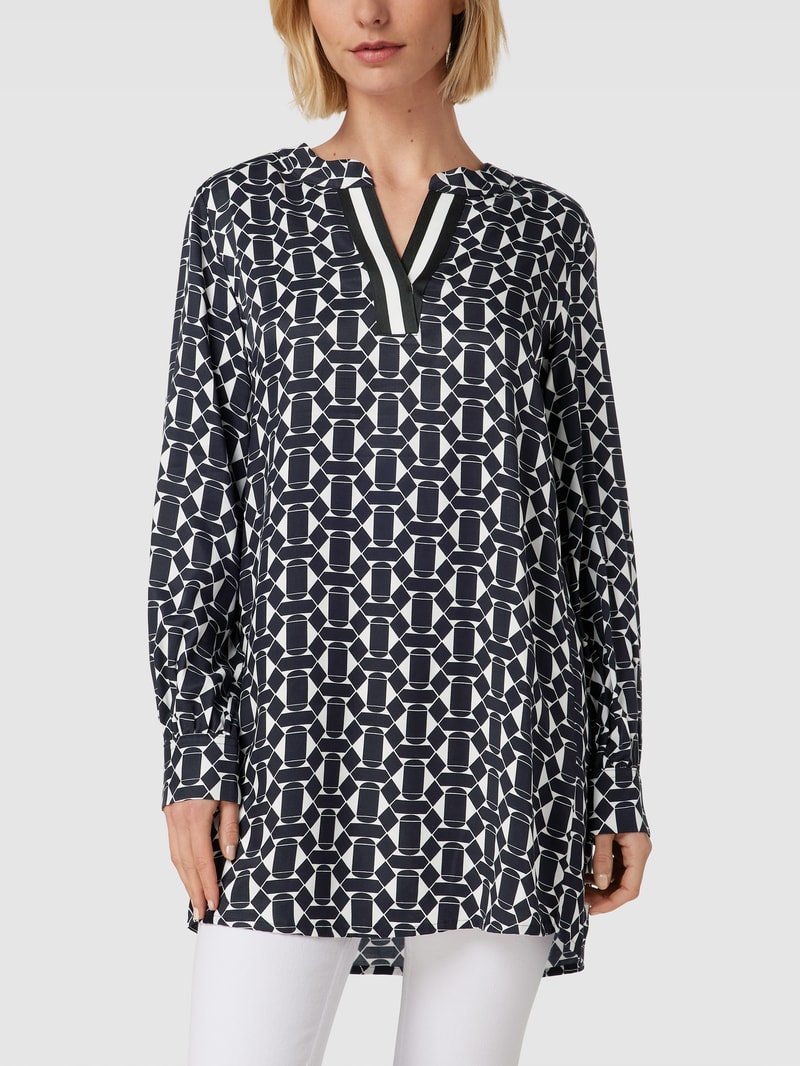 Longbluse mit Allover-Muster Modell 'SEASONAL NOS' in offwhite