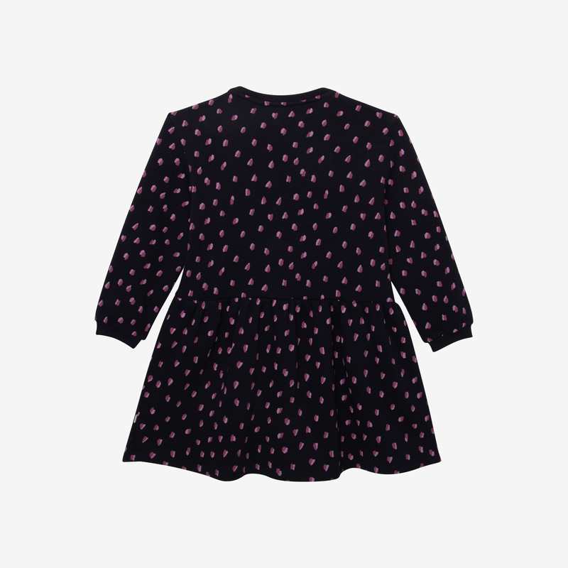 Robe fille marine imprimé bicolore en coton recyclé bleue Catimini