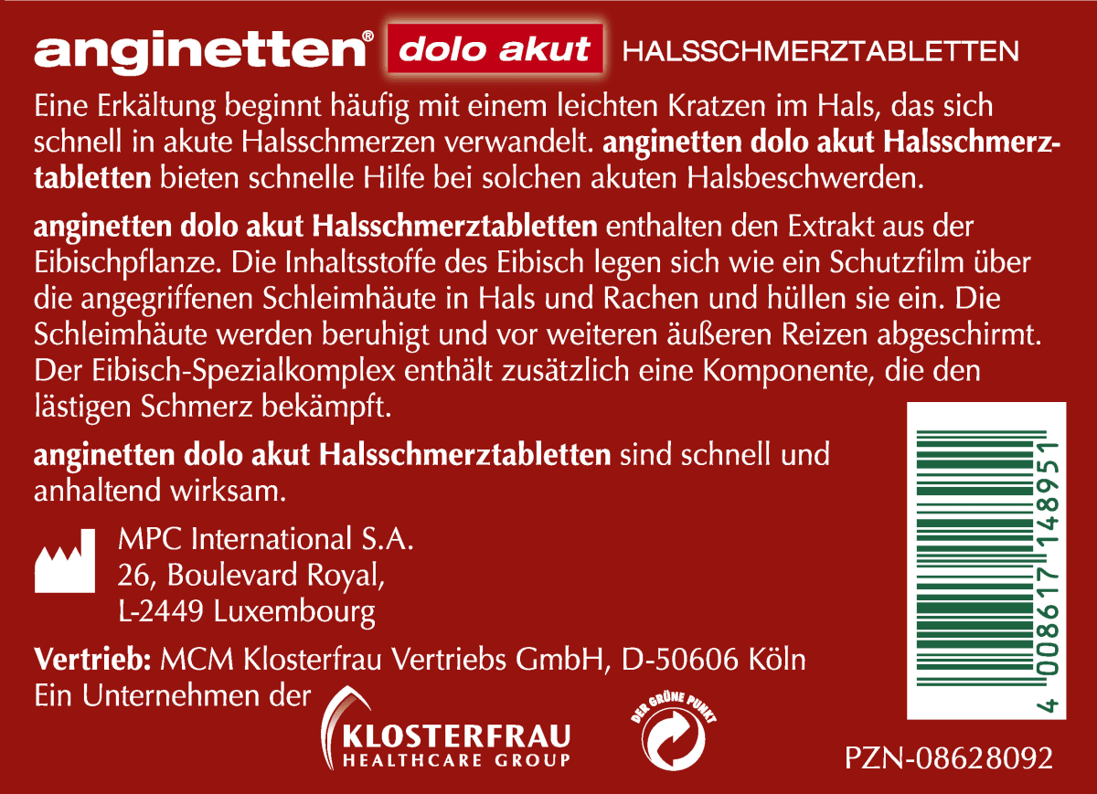dolo akut Halstabletten Kirsche zuckerfrei, 24 St
