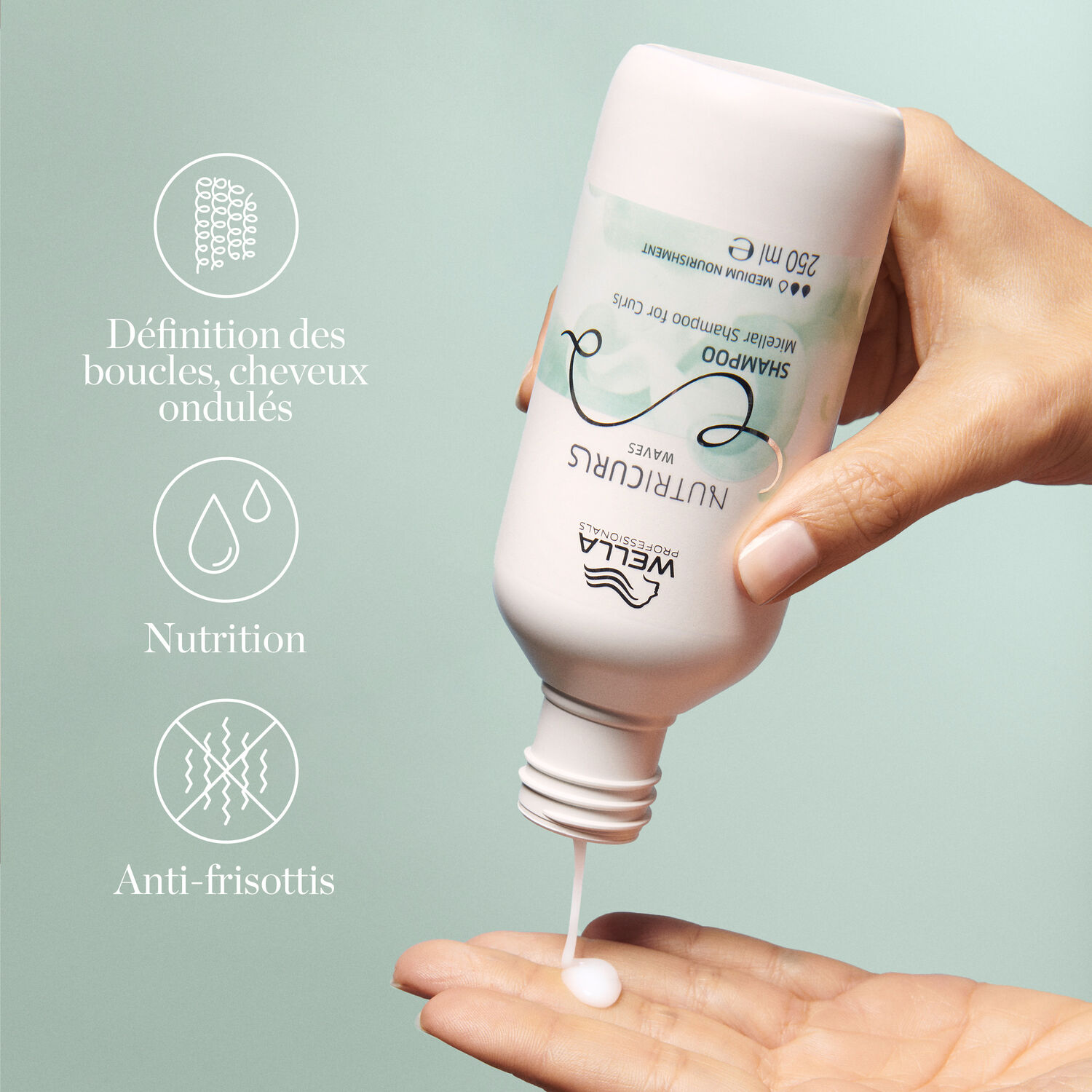 Wella Nutricurls Waves Shampooing Cheveux Ondulés