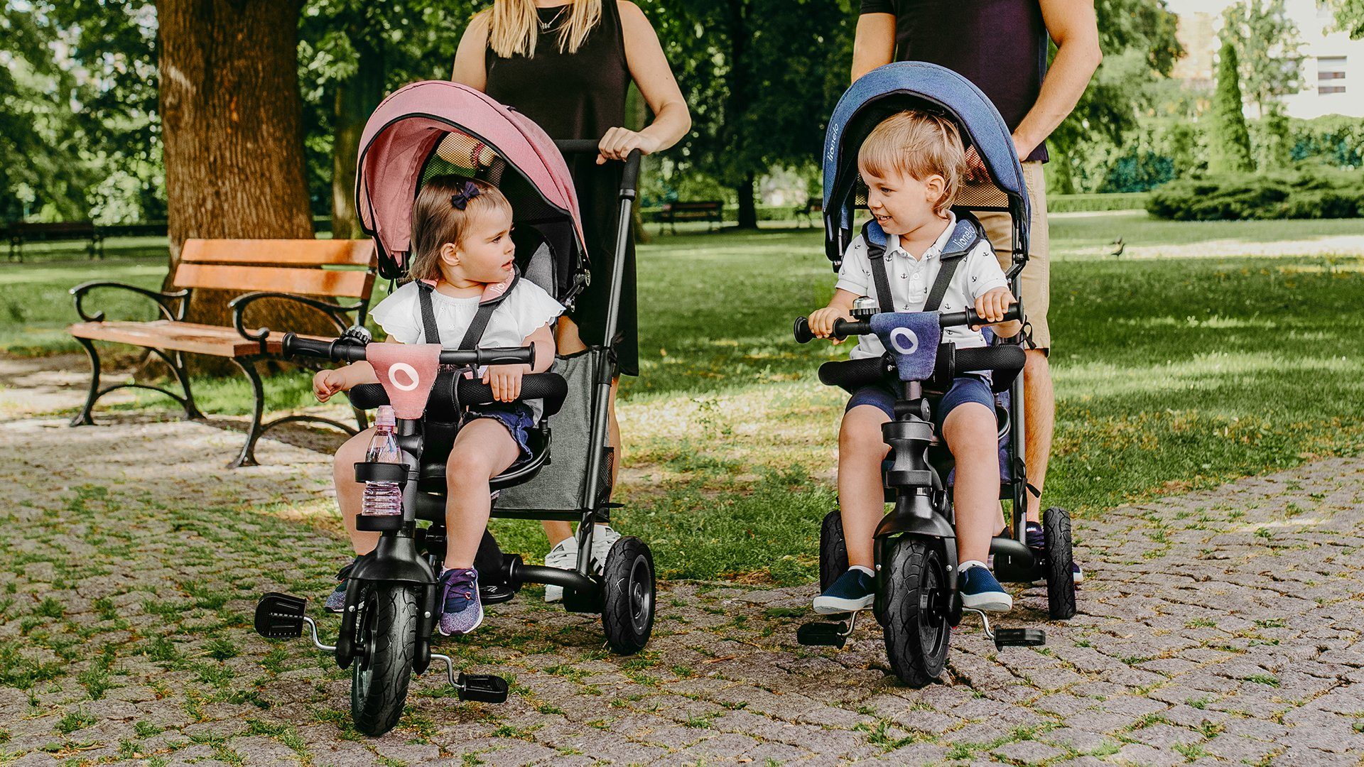 lionelo Dreirad-Kinderwagen Tris, Tasche Getränkehalter zusammenfaltbar Klingel Fußstütze az \