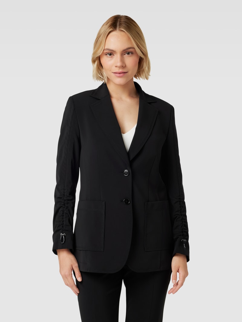 Blazer mit Reverskragen in schwarz