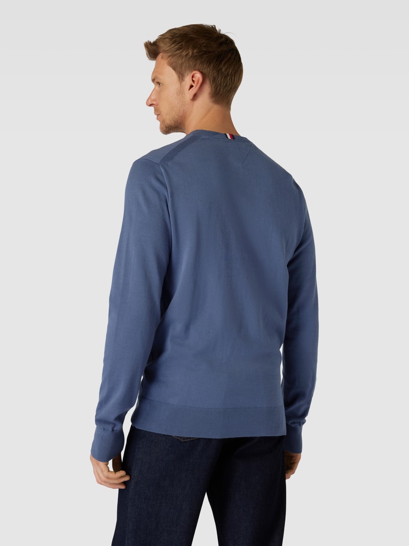 Strickpullover in melierter Optik in jeans