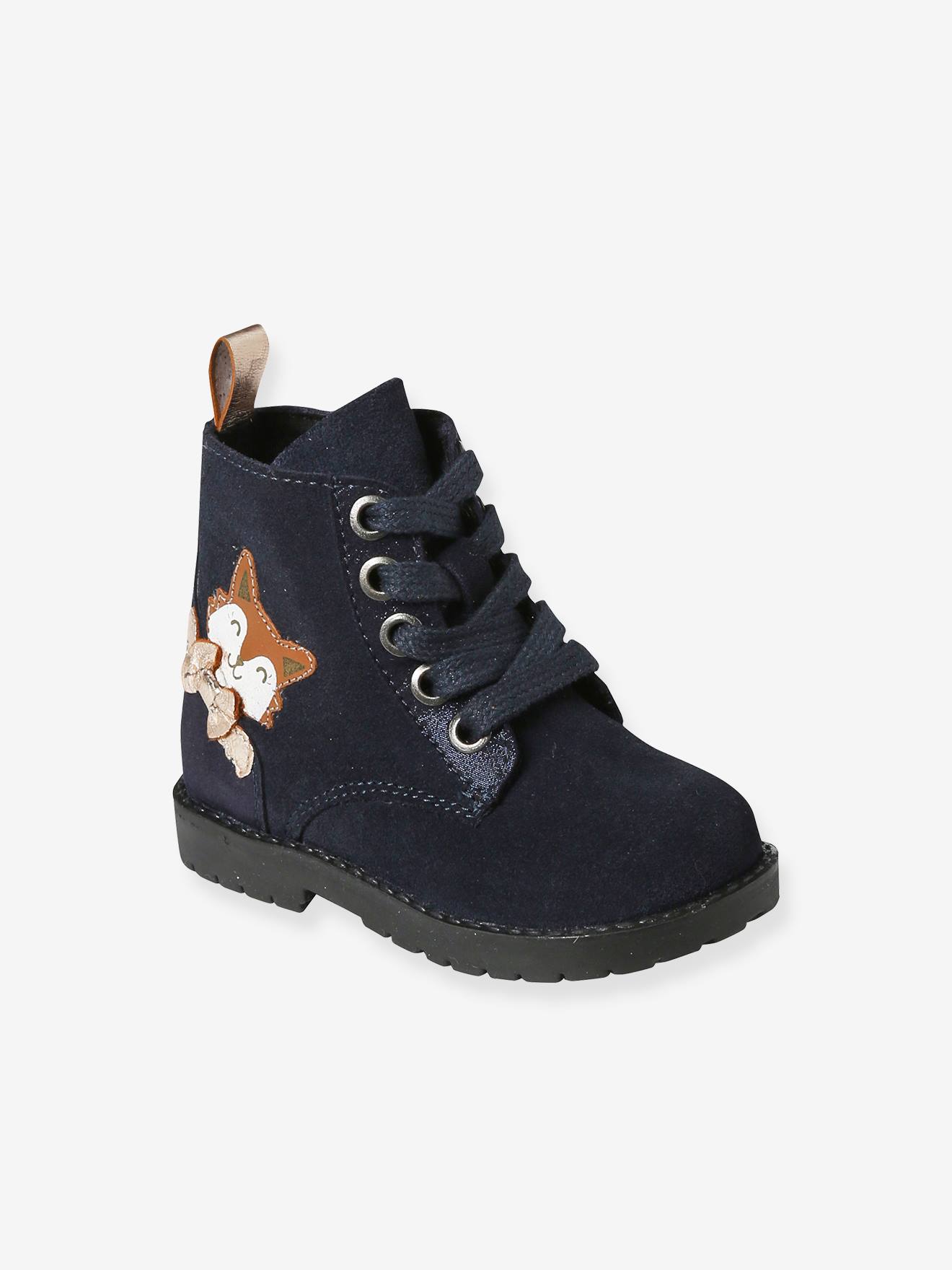 Vertbaudet Baby Schnürboots mit Reißverschluss - marine