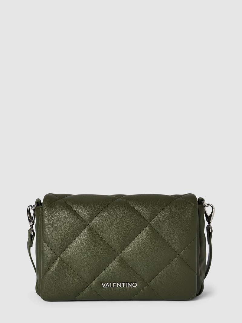 Clutch in Leder-Optik mit Steppnähten Modell 'COLD' in khaki
