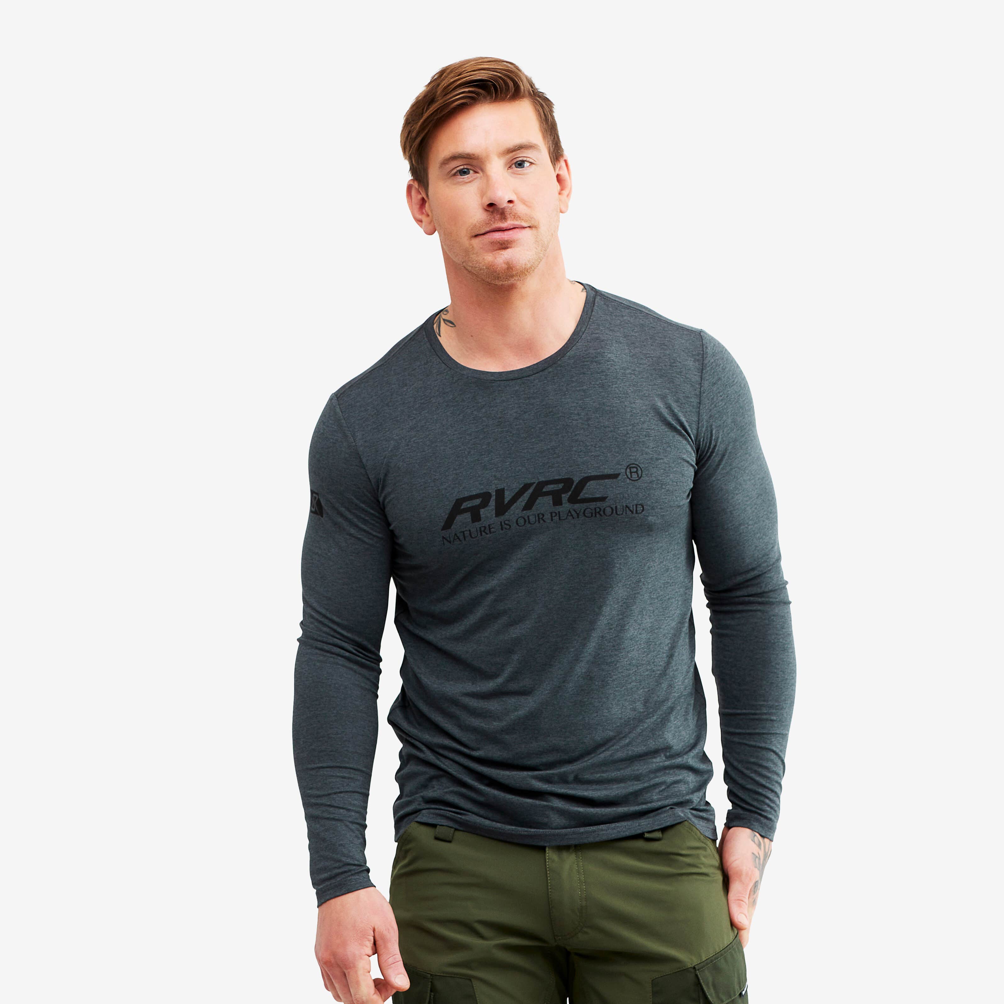 Vagabond Long Sleeve Tee Homme Anthracite Melange