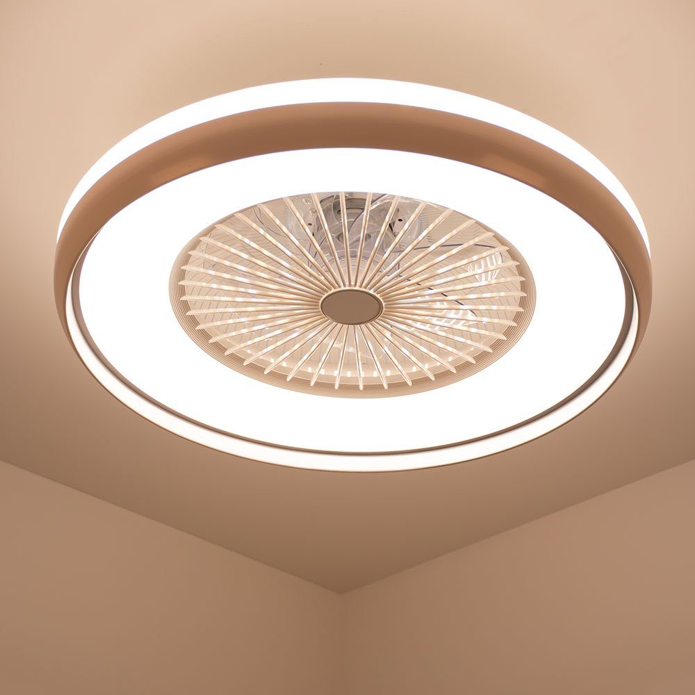 V-TAC Deckenventilator, LED Decken Ventilator Leuchte Fernbedienung Tageslicht Lampe