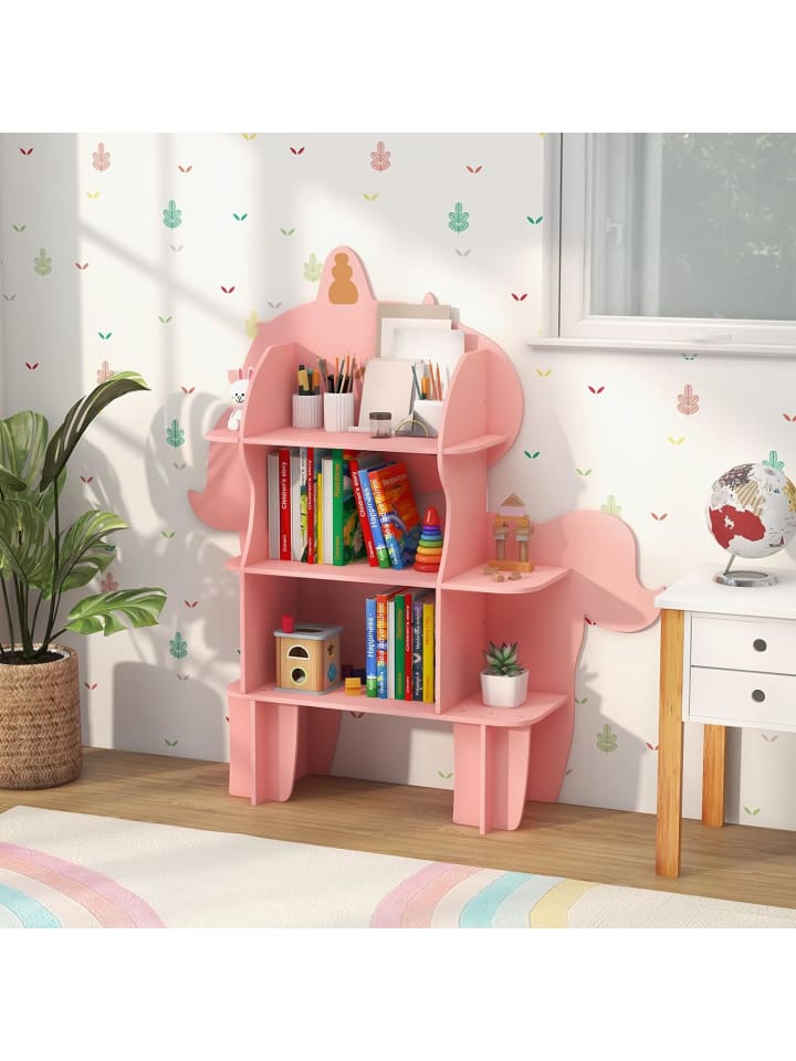 COSTWAY Kinderregal 3 Ebenen in Rosa günstig kaufen onesize