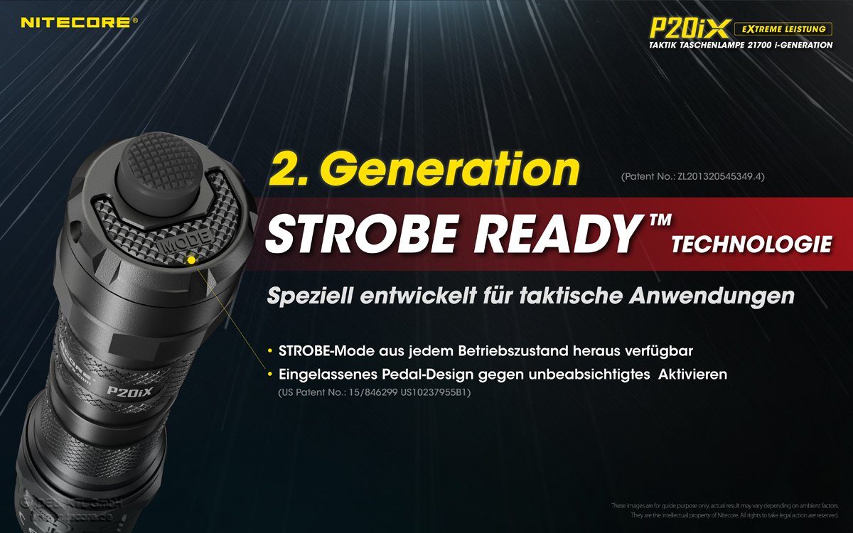 Nitecore LED Taschenlampe Nitecore P20iX LED-Taschenlampe, 4000 Lumen, taktische Taschenlampe m