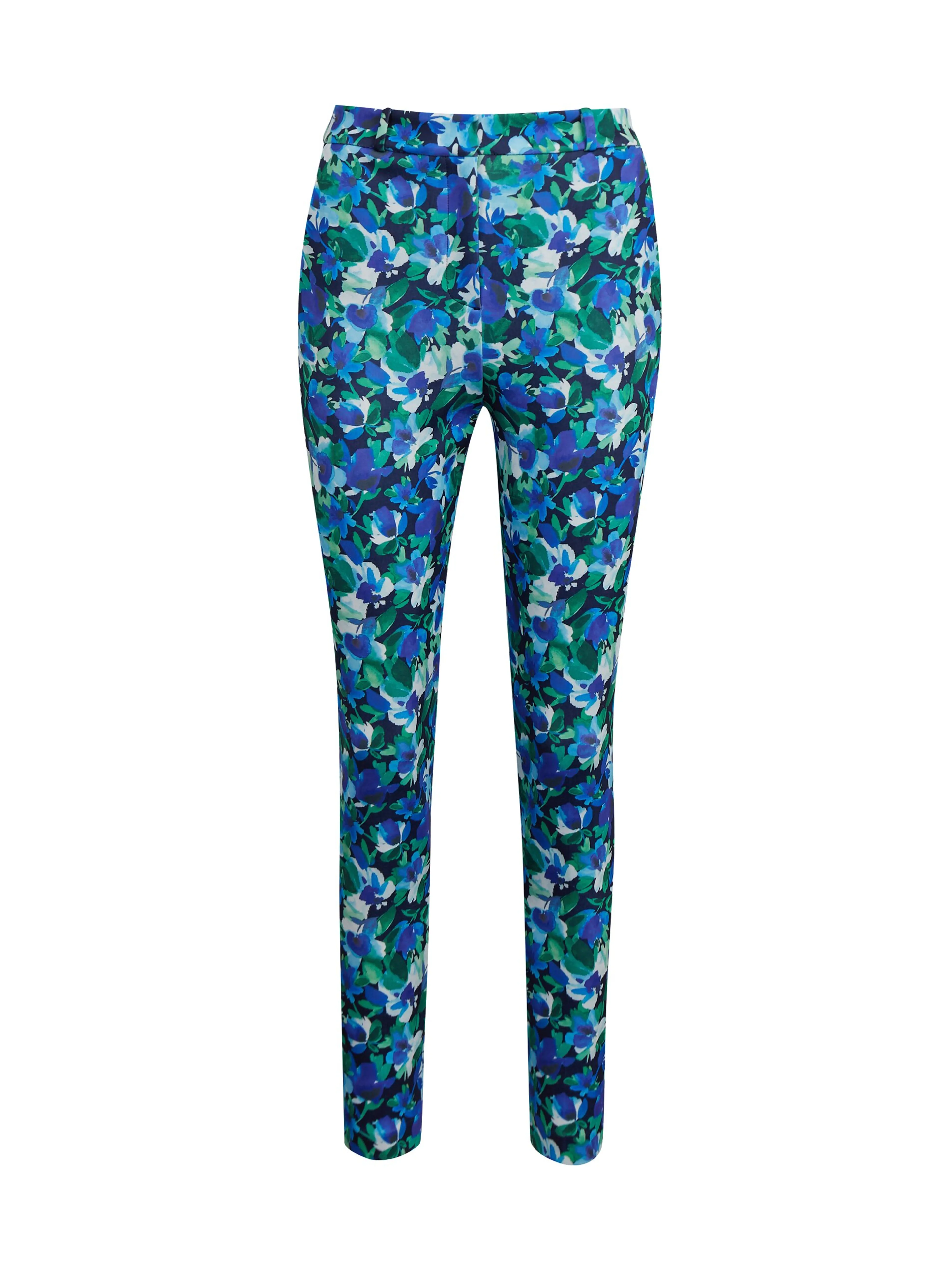 Grüne und blaue Damenhose mit Blumenmuster ORSAY