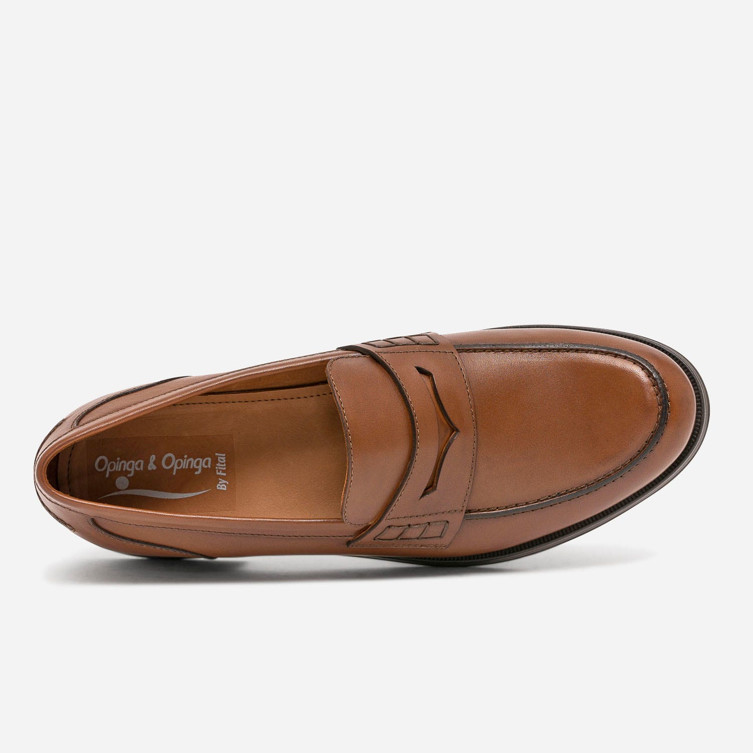 Mocassin camel en cuir