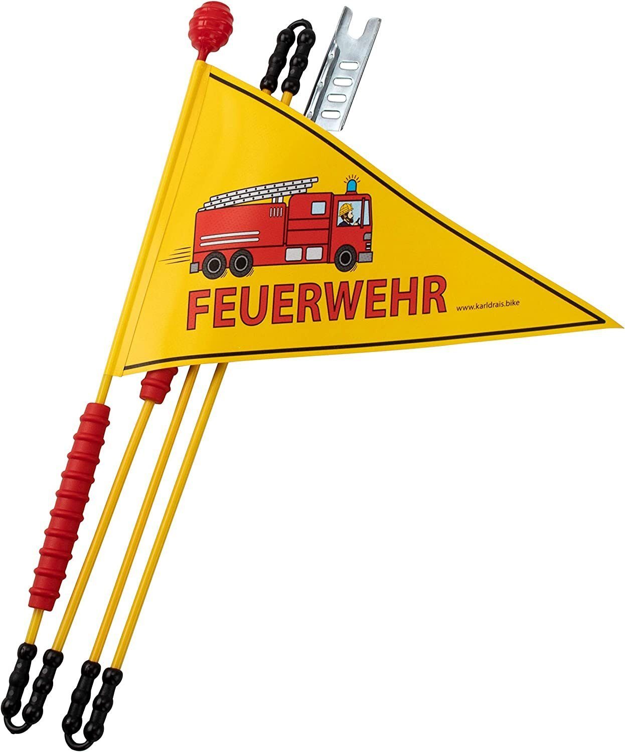 Karl Drais Fahrradkindersitz Fahrradwimpel für Kinder - Feuerwehr Design Wimpel, (1-tlg)