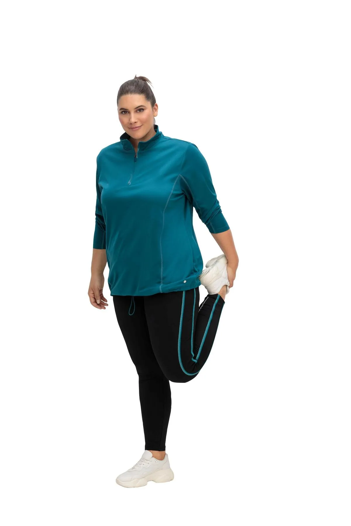 Sheego  Sport-Leggings - Schwarz - Mittlerer Bund