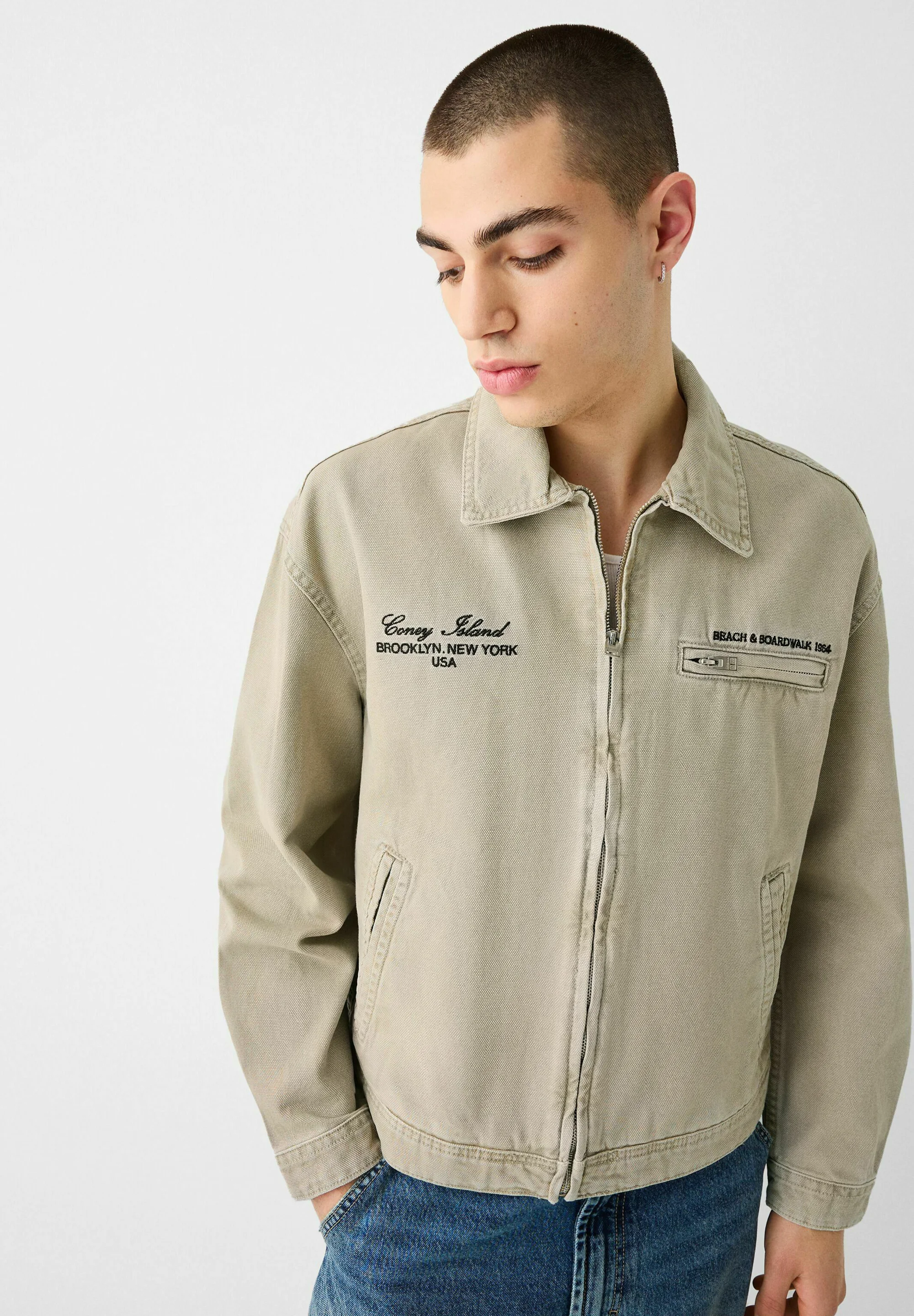 Bershka BOXY FIT - Chaqueta vaquera