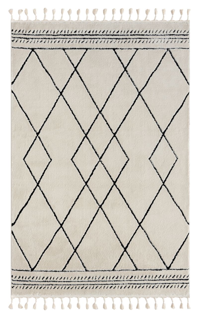 MyFlair Teppich Moroccan Comfort, 160 cm x 230 cm, Farbe weiß, rechteckig, Florhöhe 19mm