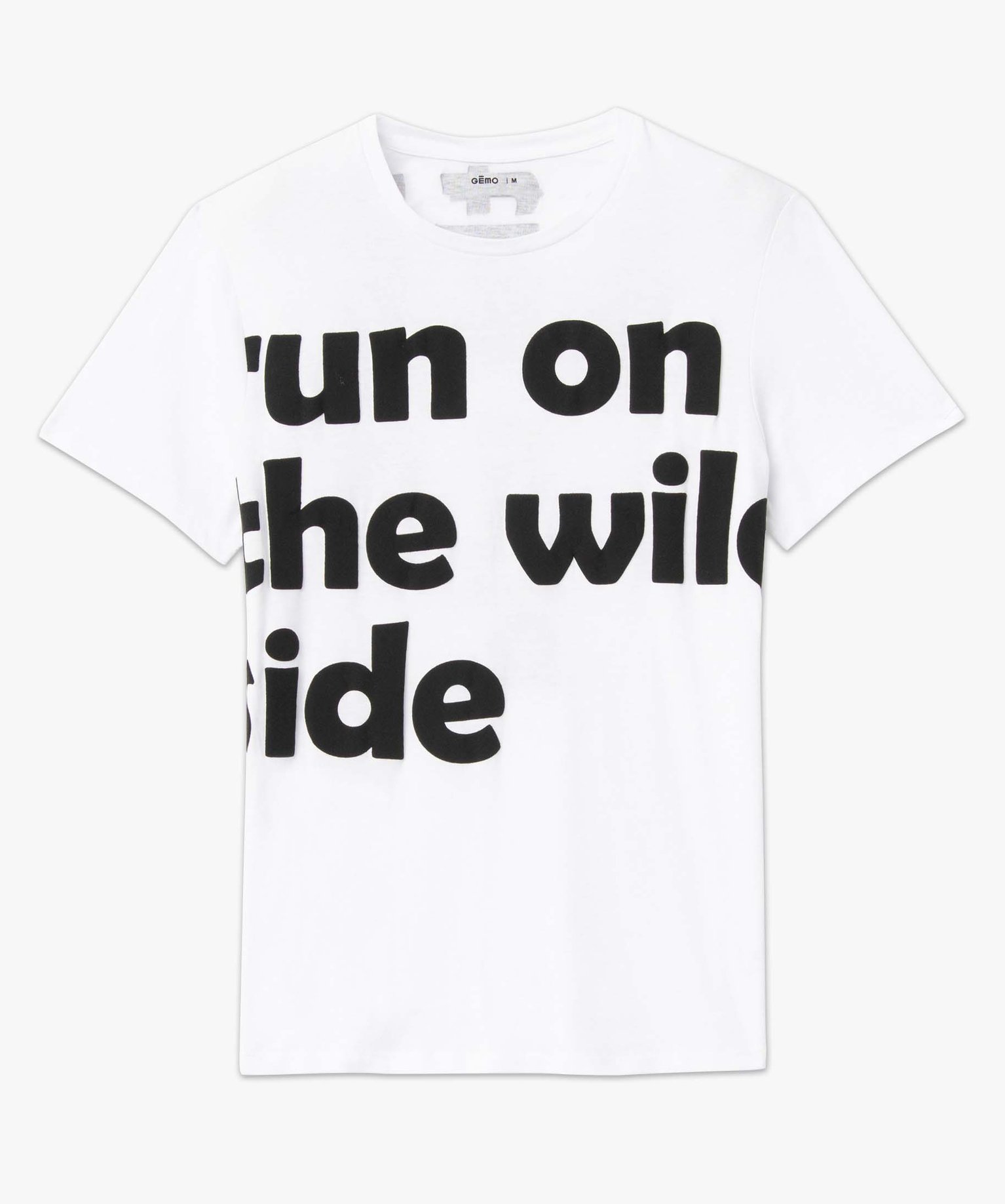 Tee-shirt homme à manches courtes avec inscriptions XXL blanc | GEMO