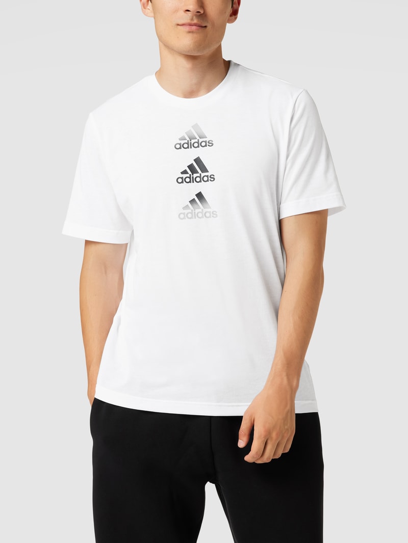 T-Shirt mit Label-Details in weiß