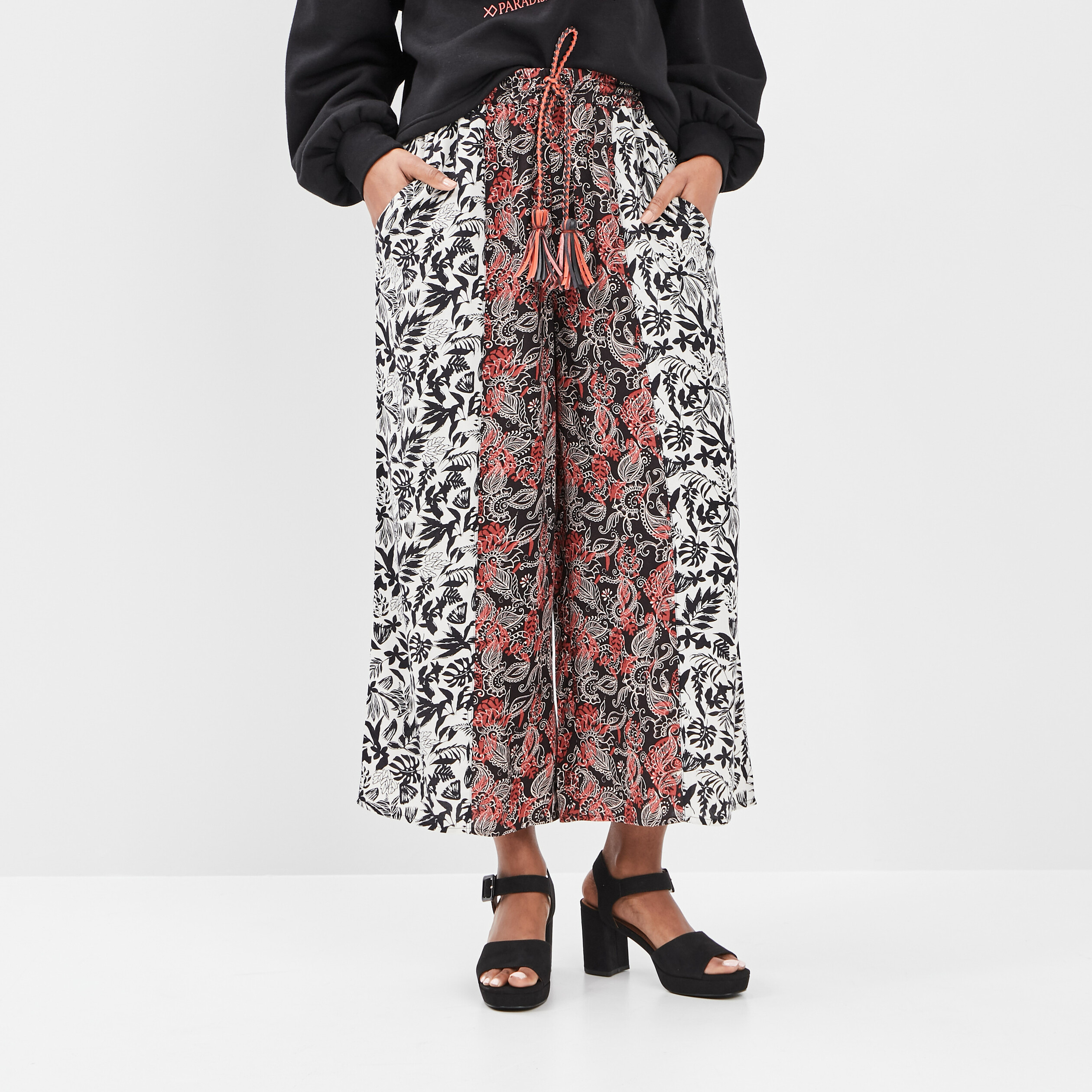 Pantalon fluide noir femme | La Halle