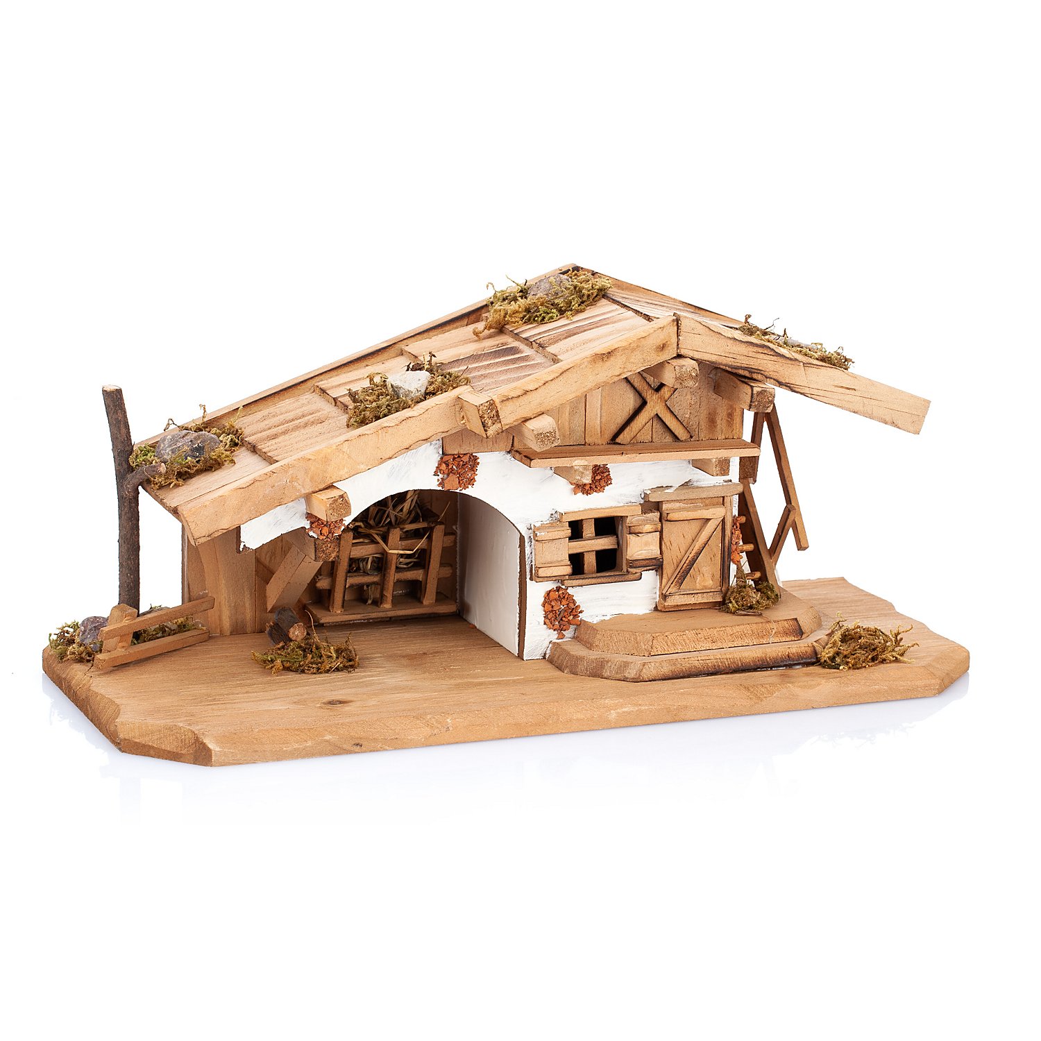 Krippe aus Holz, 30 x 13 x 14 cm