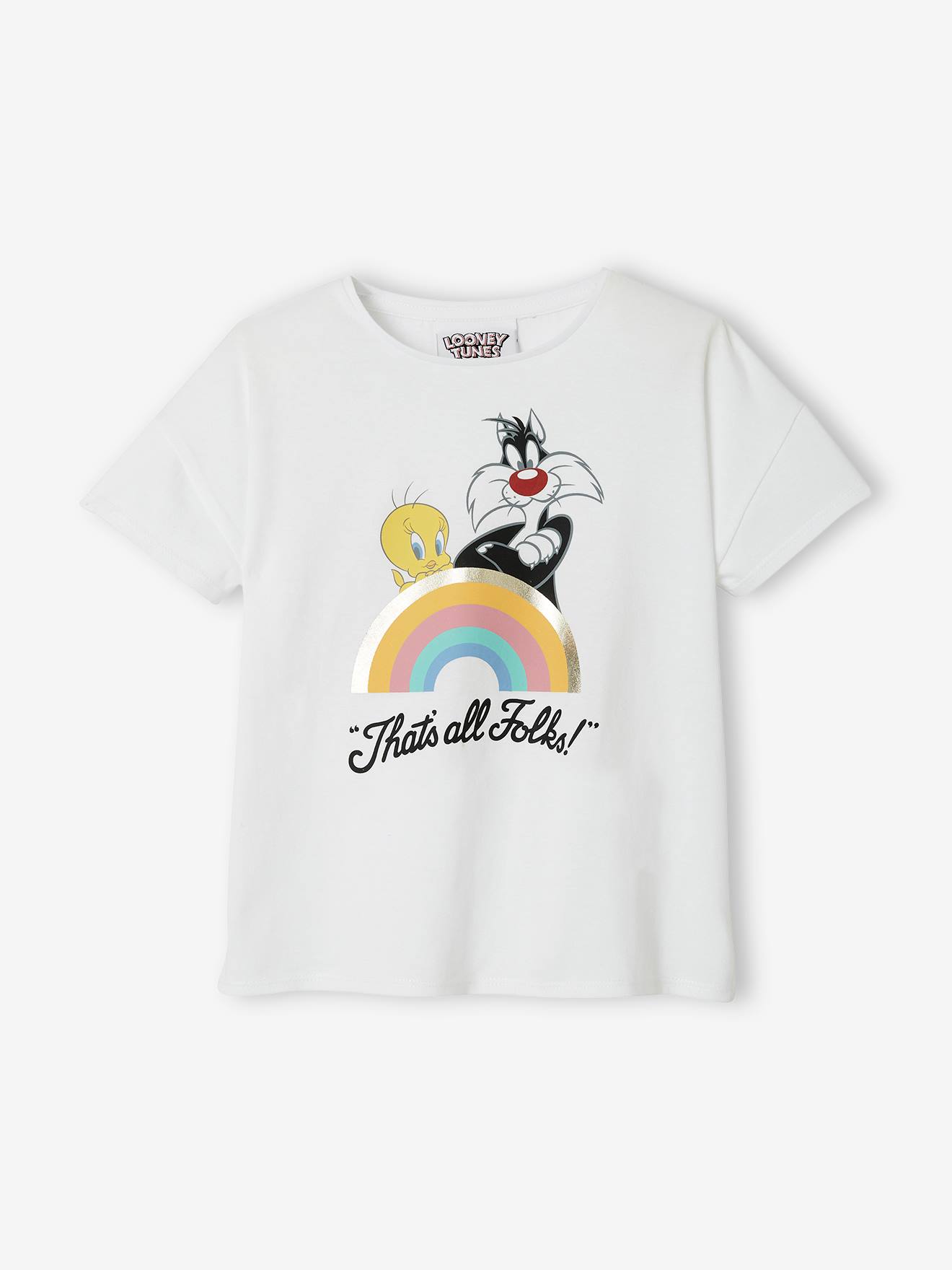 T-shirt fille Looney Tunes® Titi et Grosminet blanc