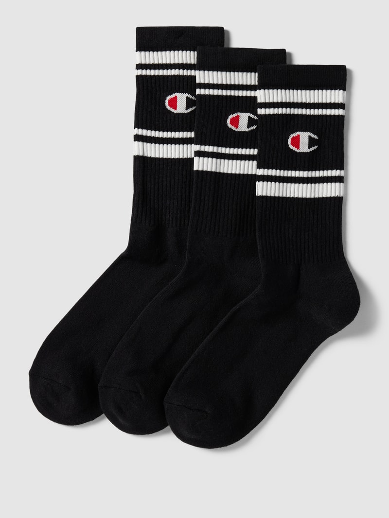 Socken mit Kontraststreifen im 3er-Pack in schwarz