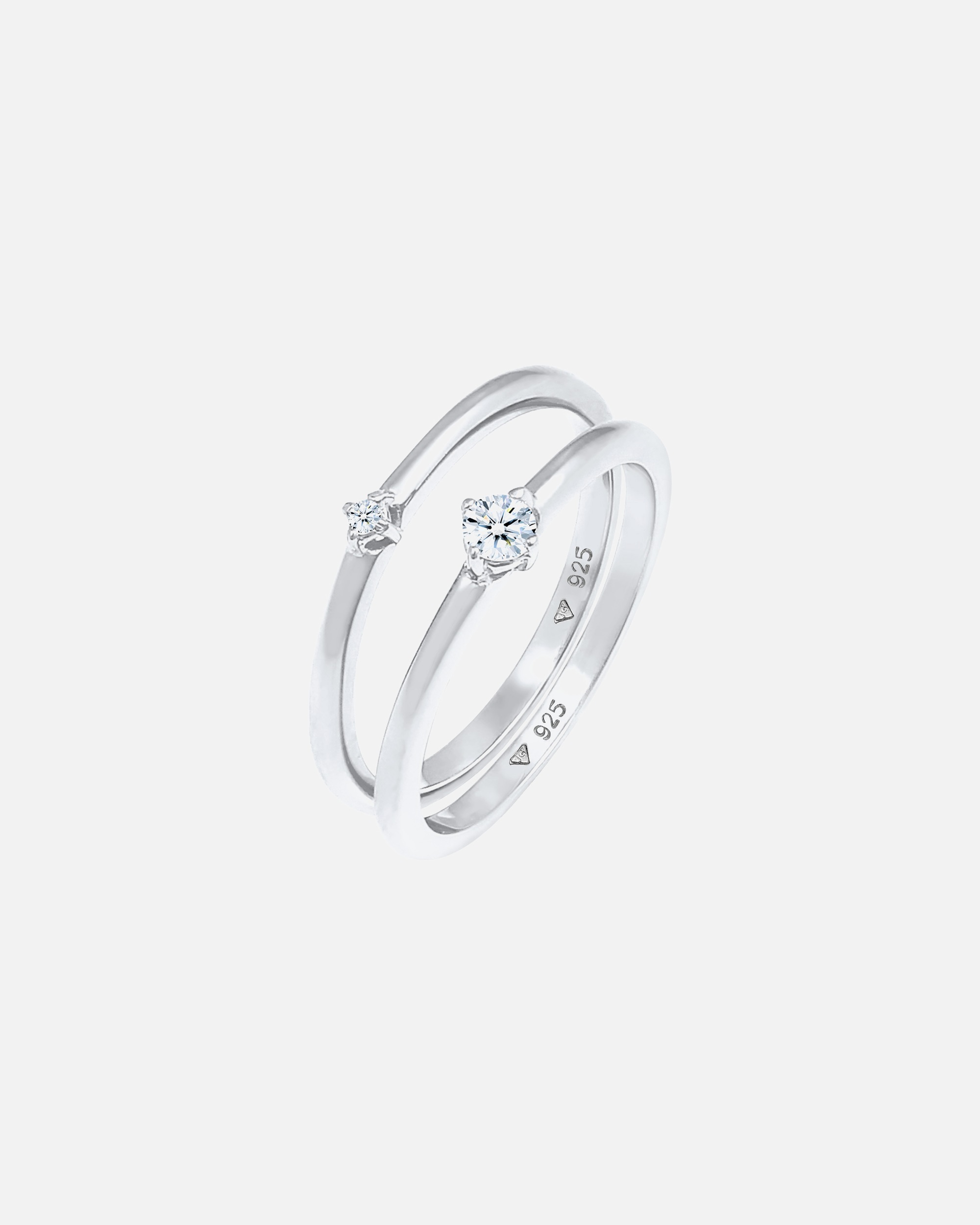 Elli DIAMONDS Klasický elegantný dámsky prsteň so solitérom s diamantmi (0,13 ct) zo striebra 925