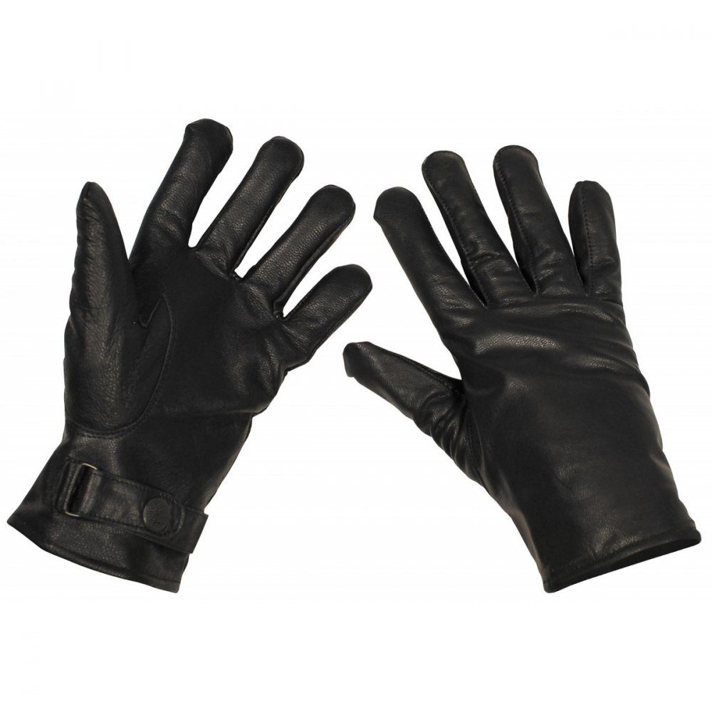 MFH Lederhandschuhe BW Lederhandschuhe, gefüttert, schwarz, Mod. - L