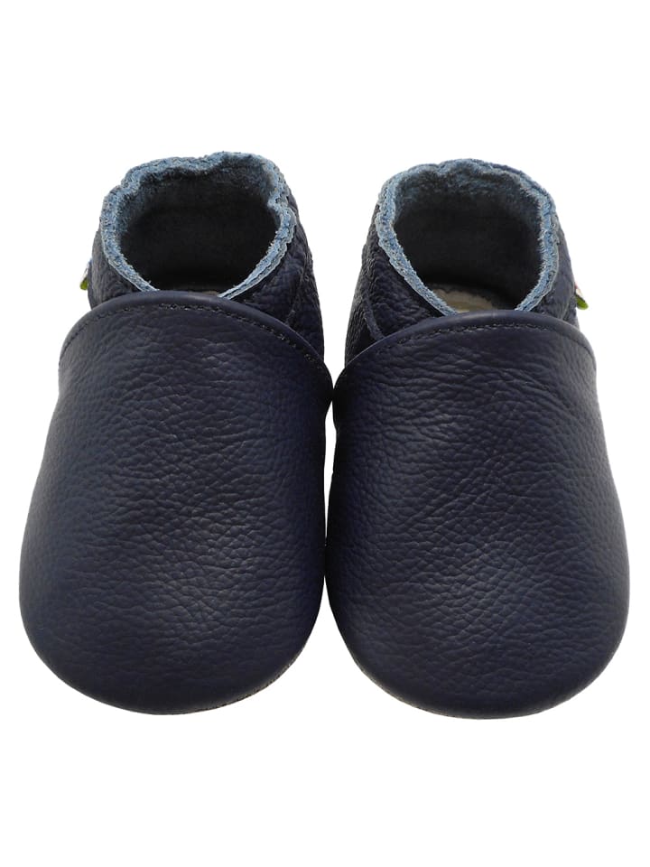 Yalion Leder-Krabbelschuhe in Dunkelblau günstig kaufen 23/24