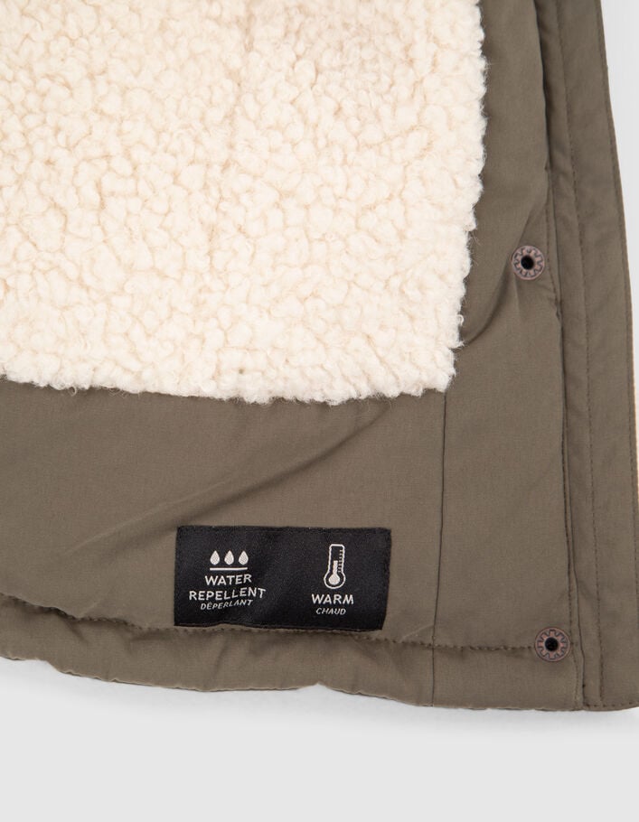 Parka kaki fourrée dos matelassé fille