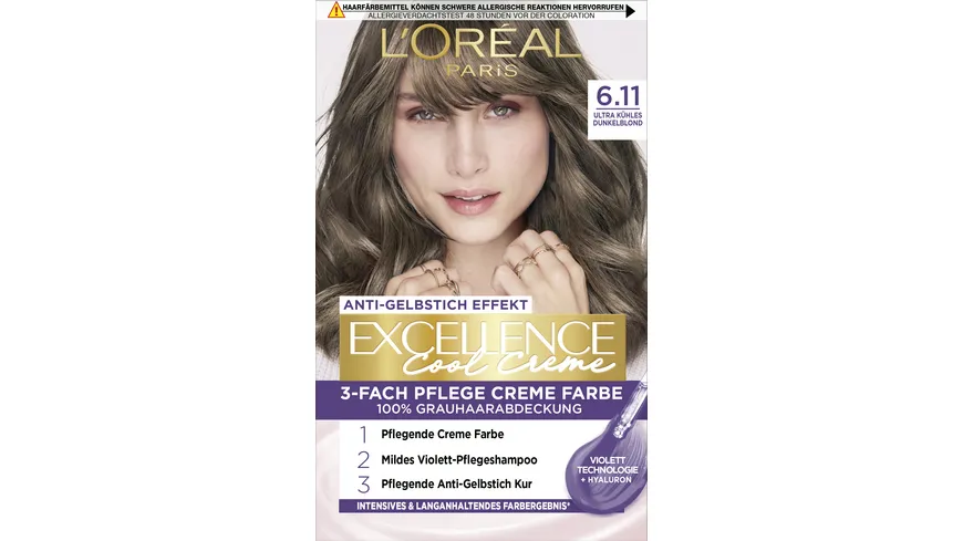 L'Oréal Excellence Cool Creme 6.11 - ultra kühles dunkelblond