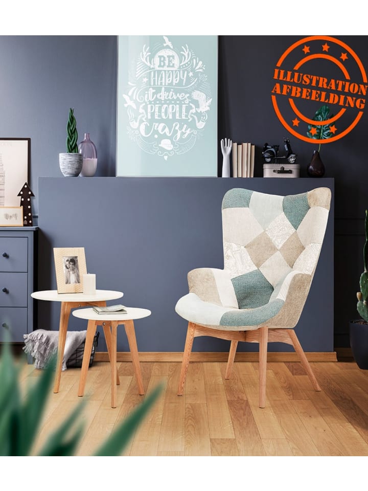KADIMA DESIGN Lounge Stuhl DAMIAN | Patchwork Sessel mit Eichenholz Beinen günstig kaufen onesize