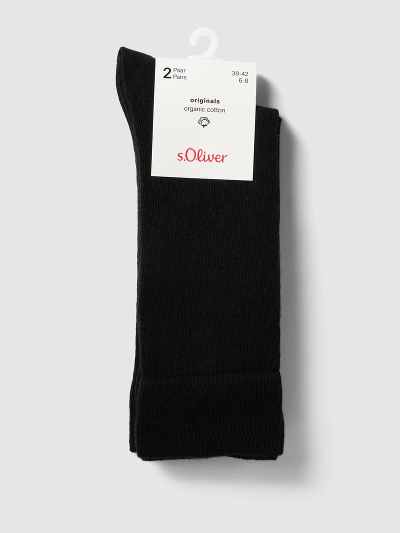 Socken aus Bio-Baumwolle im 2er-Pack in schwarz
