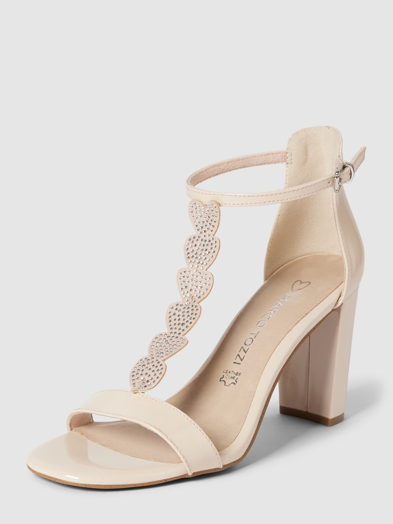 Sandaletten mit Strasssteinbesatz Modell 'Glam' in beige